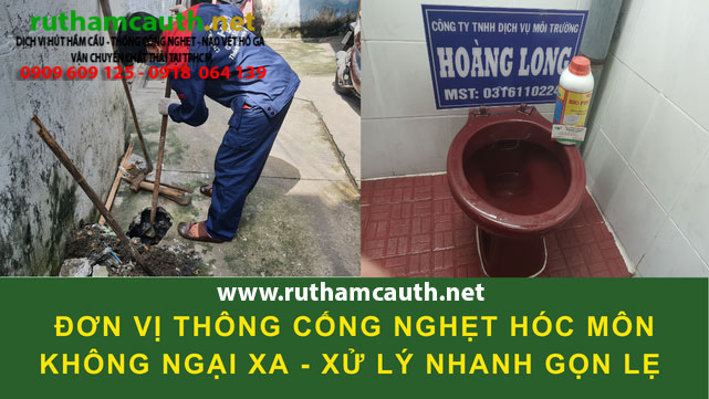 Dịch vụ thông cống nghẹt Hóc Môn thợ giỏi làm sạch triệt để