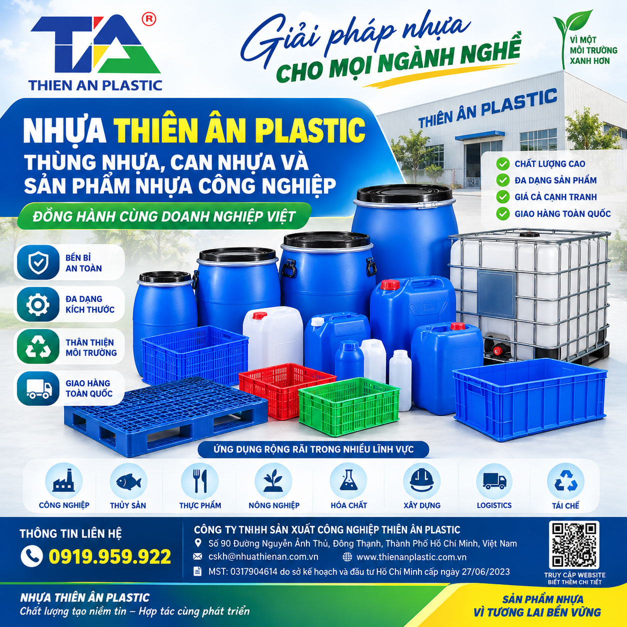 Nhựa Thiên Ân Plastic – Thùng nhựa, can nhựa và sản phẩm nhựa công nghiệp